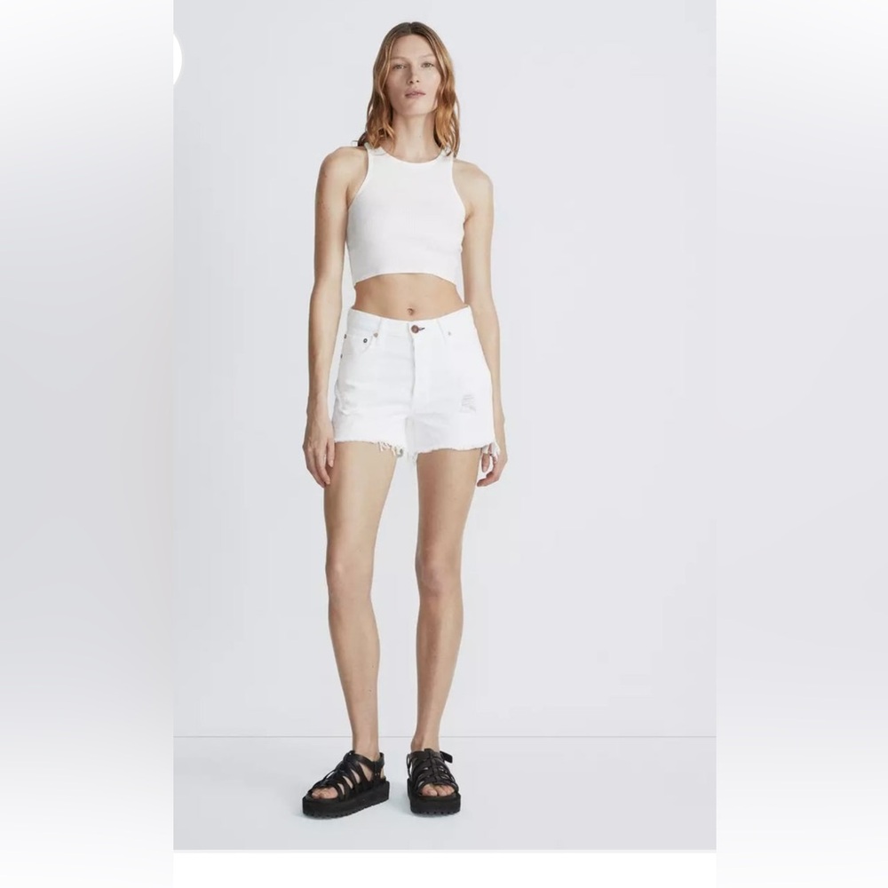 Rag & Bone White Frayed Hem Jean Shorts Made in  🇺🇸